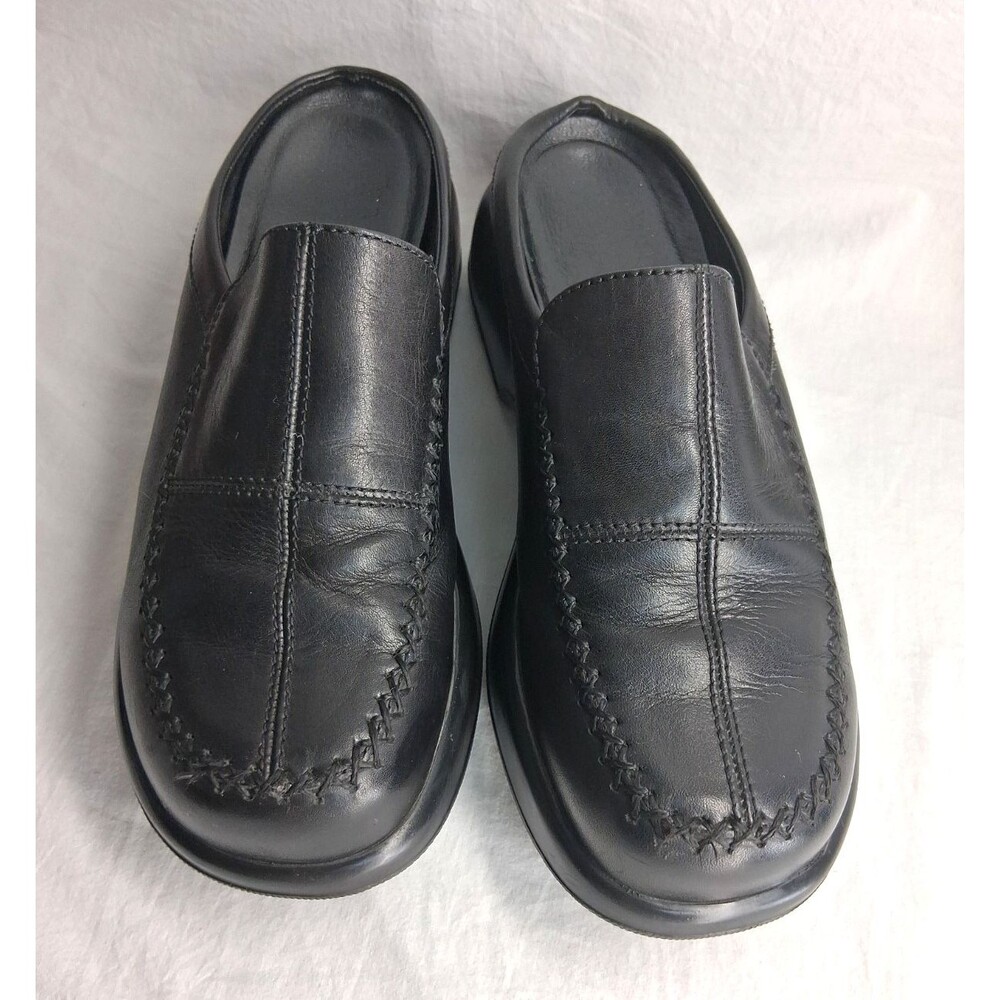 Dansko Madigan Platform Mules Y2k Vintage Black Leather Womens 8.5 - Picture 2 of 7